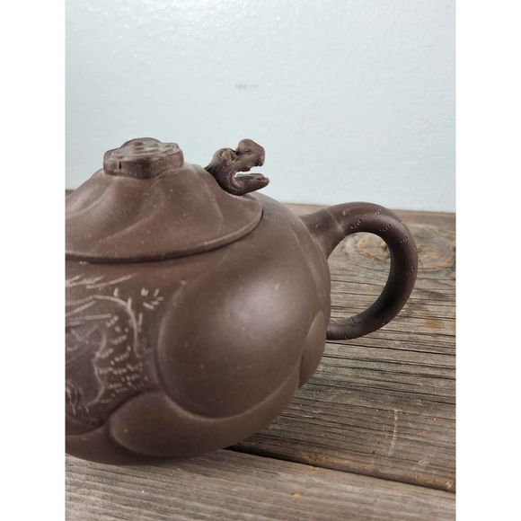 Nixing Teapot Zisha Clay 12oz Teapot Purple Clay Chinese Dragonhead moves - Picture 9 of 10
